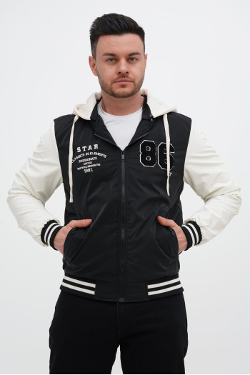 Бомбер Trend Collection 7736-1 Чорний+білий (BLACK)
