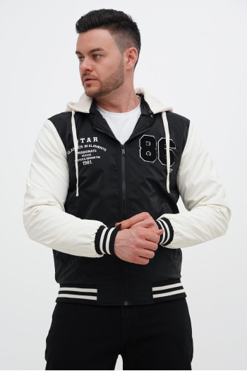 Бомбер Trend Collection 7736-1 Чорний+білий (BLACK)