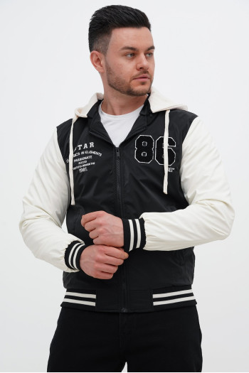 Бомбер Trend Collection 7736-1 Чорний+білий (BLACK)