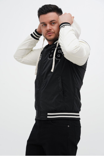 Бомбер Trend Collection 7736-1 Чорний+білий (BLACK)
