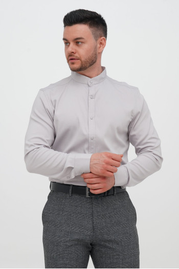 Сорочка на стійку Trend Collection 11162-2 Світло-сірий (V10)