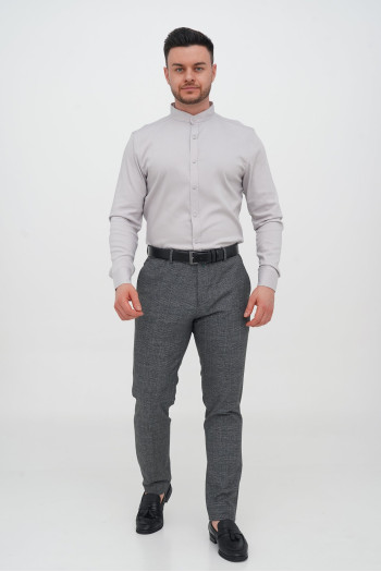Сорочка на стійку Trend Collection 11162-2 Світло-сірий (V10)