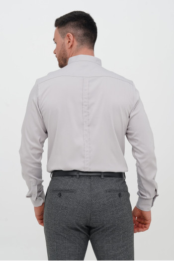 Сорочка на стійку Trend Collection 11162-2 Світло-сірий (V10)