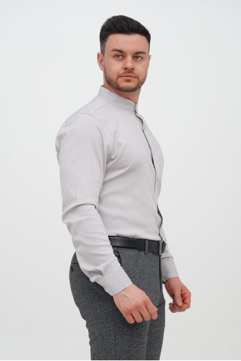 Сорочка на стійку Trend Collection 11162-2 Світло-сірий (V10)