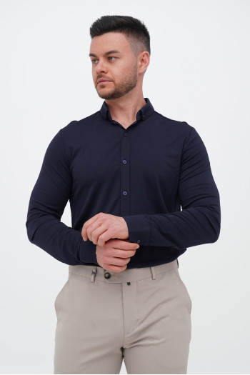 Сорочка однотонна Trend Collection 2265-1 Темно-синій (LACIVERT)