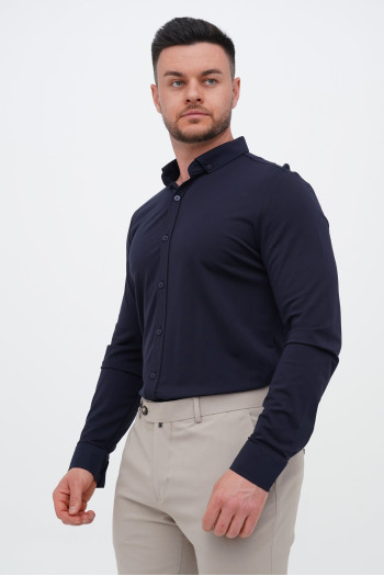 Сорочка однотонна Trend Collection 2265-1 Темно-синій (LACIVERT)