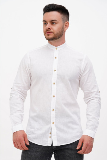 Сорочка льон стійка Trend Collection U02-152 Білий