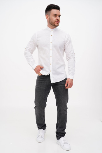 Сорочка льон стійка Trend Collection U02-152 Білий