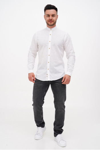 Сорочка льон стійка Trend Collection U02-152 Білий