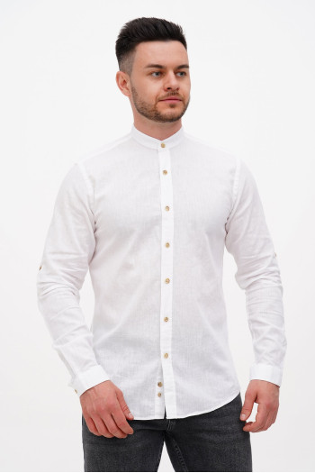 Сорочка льон стійка Trend Collection U02-152 Білий
